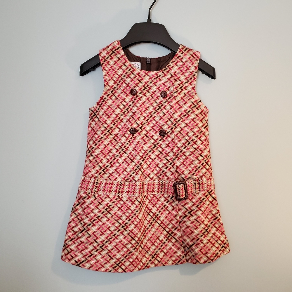TALBOTS Girls Plaid Jumper, Size 18M